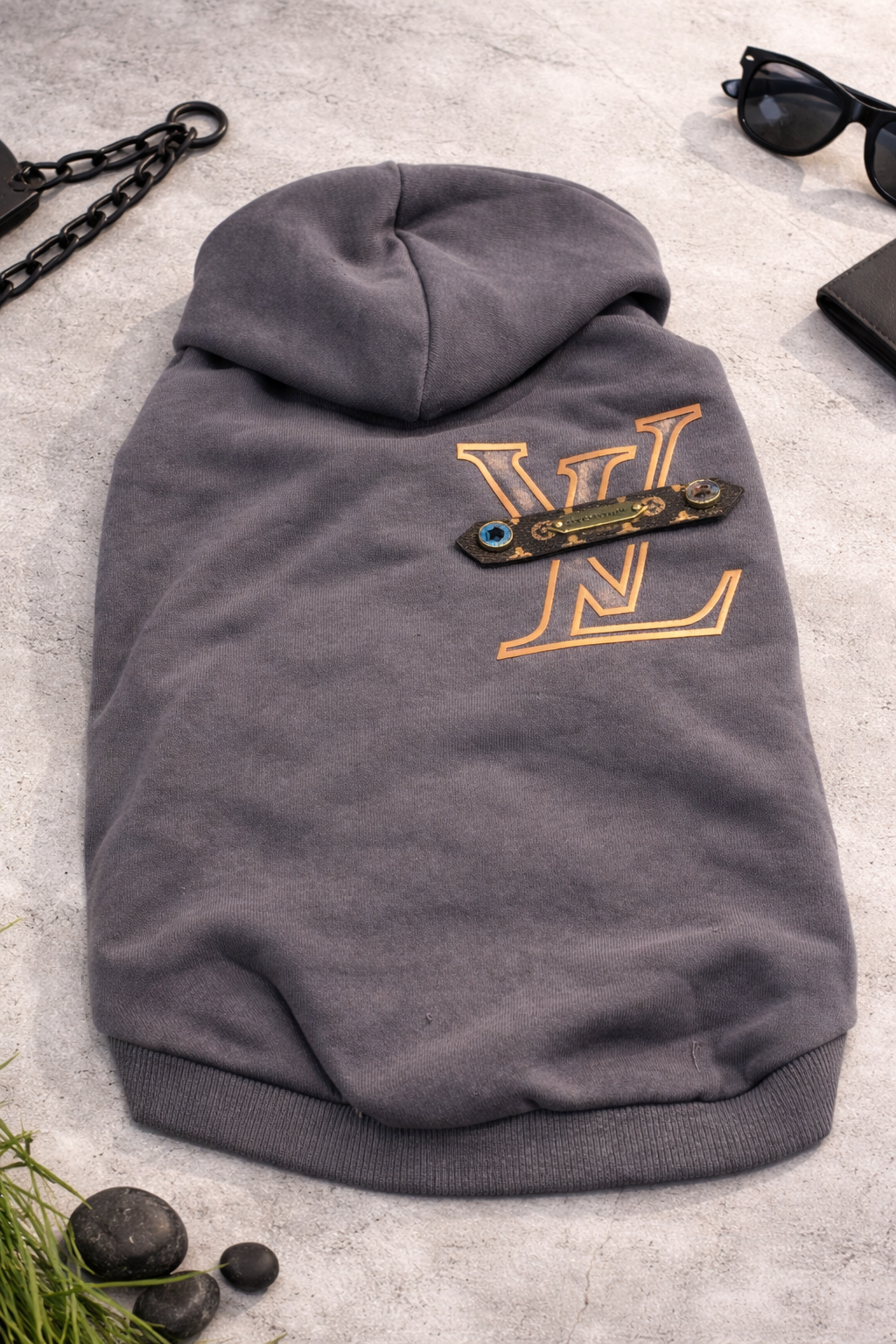 Luxury Grey Designer Pet Sweatshirt